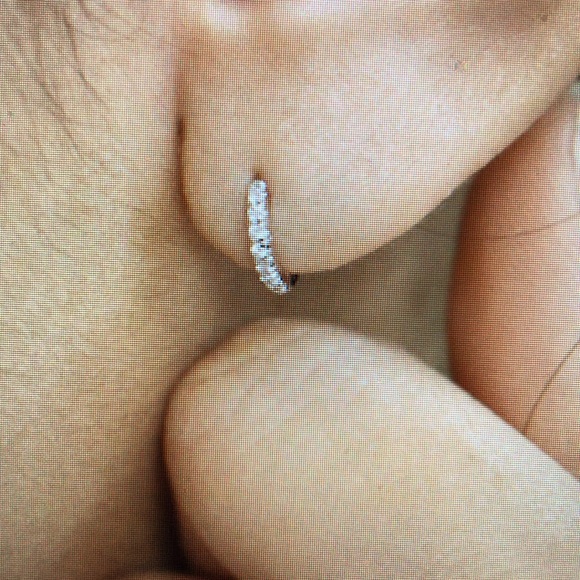 Diamond Huggies - Yellow Gold Brand New -Still in box - Picture 6 of 7